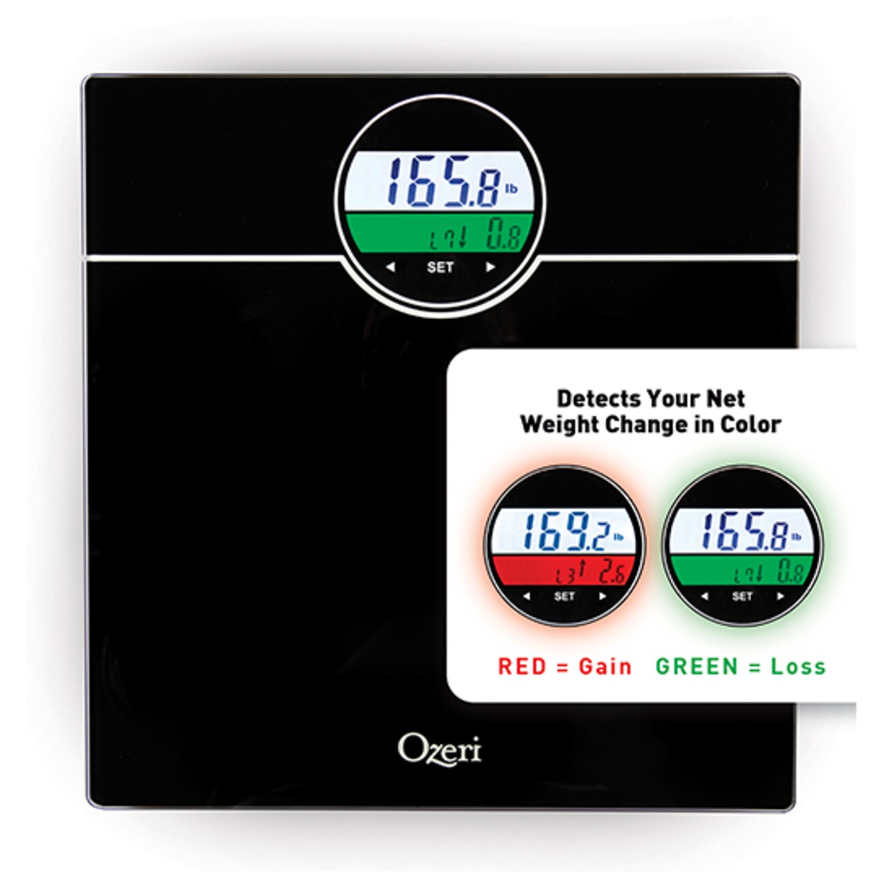 Ozeri Weightmaster Digital Scale 400 Lbs Bmi Weight Change Detection Glass